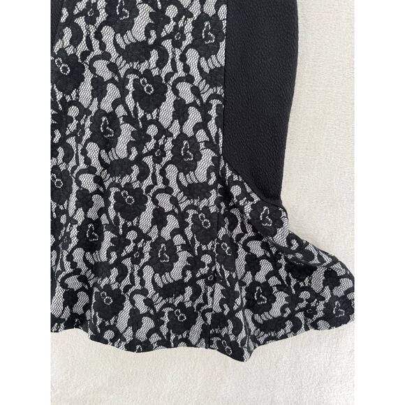 Maeve Anthropologie Black White Lace Dress Stretch Sleeveless Dark Coquette S - Picture 7 of 14